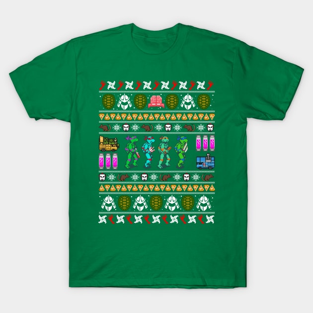 A Turtle Christmas T-Shirt by Apgar Arts